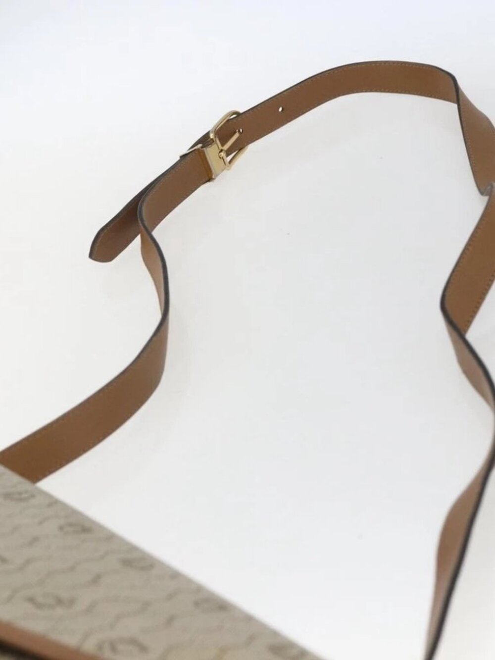 Christian Dior Honeycomb Canvas Shoulder Bag Beige Gold - Picture 7 of 14